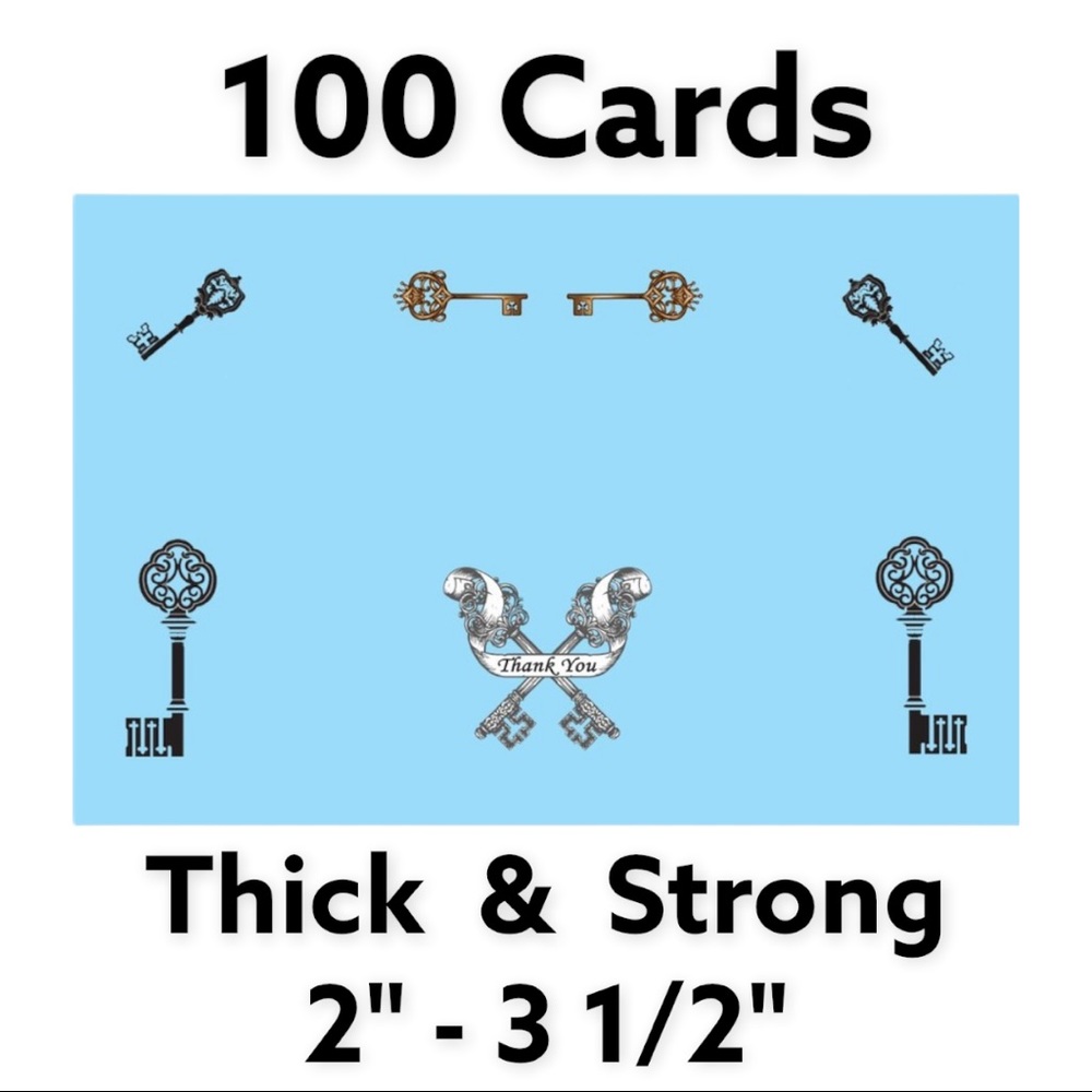 100 2" - 3 1/2"  Skeleton Key Cards. PRICE IS FIRM
